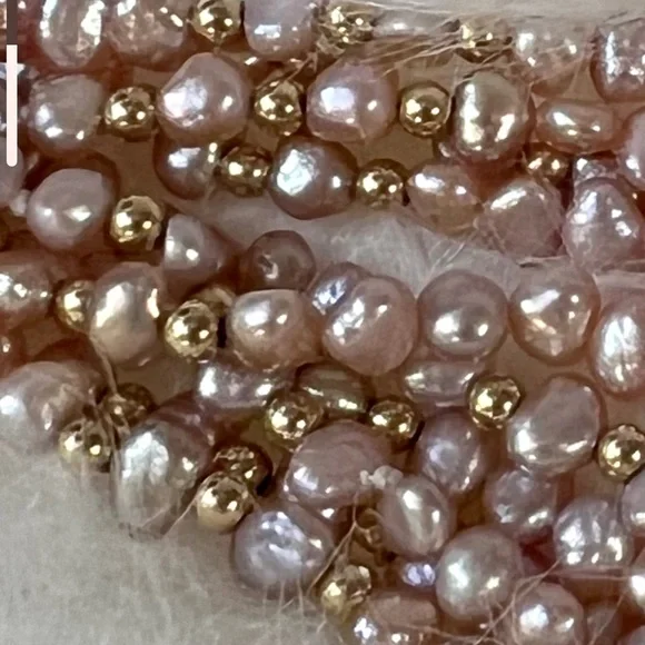 Graduated Pink Freshwater Cultured Pearl Torsade Necklace in 750 Gold. 💓 - Picture 11 of 11